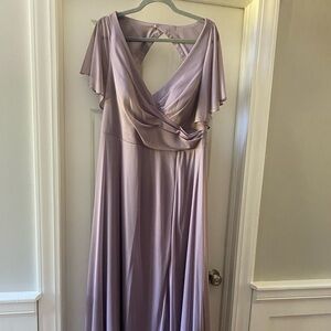 Size 22 tailored bridesmaid dress. Bust: 21” Waist: 22” height: 5’7” Color:dusk